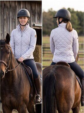 Horze Crescendo Equestrian Quilted Jacket US 4 Grey Lilac Padded Horse Riding